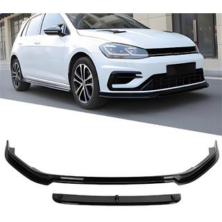 DPT V-5 priekšējais lip spoileris (R / R-Line HB, 2017-2019, spīdīgi melns) Volkswagen Golf 7/E-Golf 2012–2020