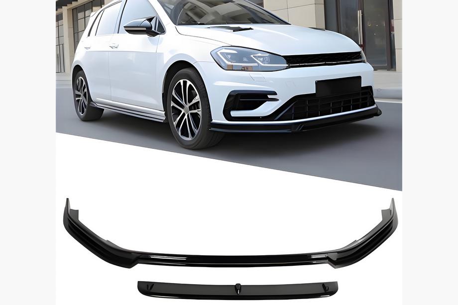 Volkswagen Golf 7/E-Golf 2012–2020 DPT V-5 priekšējais lip spoileris (R / R-Line HB, 2017-2019, spīdīgi melns) Image