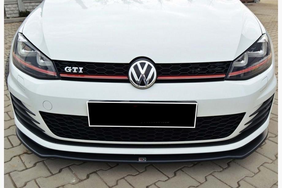 Volkswagen Golf 7/E-Golf 2012–2020 Priekšējā bufera lūpa DPT V-2 (GTI, 2012-2017, spīdīgi melna) Foto 3