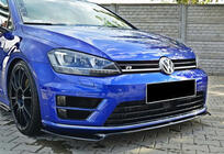 Volkswagen Golf 7/E-Golf 2012–2020 DPT V-2 priekšējā bampera lūpas spoileris (R / R-Line HB, 2012-2017, spīdīgi melns) foto 2