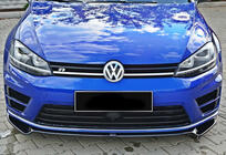 Volkswagen Golf 7/E-Golf 2012–2020 DPT V-2 priekšējā bampera lūpas spoileris (R / R-Line HB, 2012-2017, spīdīgi melns) foto 3