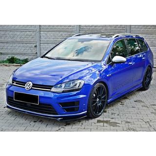 DPT V-2 priekšējā bampera lūpas spoileris (R / R-Line HB, 2012-2017, spīdīgi melns) Volkswagen Golf 7/E-Golf 2012–2020 foto 1