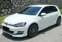 Volkswagen Golf 7/E-Golf 2012–2020 Priekšējais lūpas spoileris DPT V-5 (OEM bamperim, 2012-2017, spīdīgi melna) foto 2