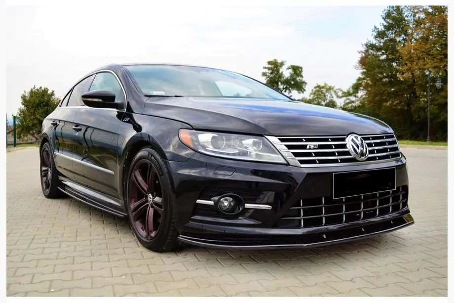Volkswagen Passat CC 2008–2017 Priekšējā lūpas uzlika DPT (R-Line, 2008-2011, spīdīgi melna) Foto 2