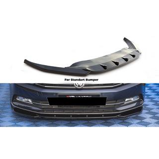 Priekšējā bufera lūpas spoileris DPT V-1 (2015-2019 EU, melns spīdīgs) Volkswagen Passat B8 2015–2023 foto 1