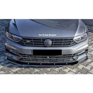 Priekšējais lūpas spoilers DPT V-1 (R-Line, 2015-2019 EU, melns spīdīgs) foto 1