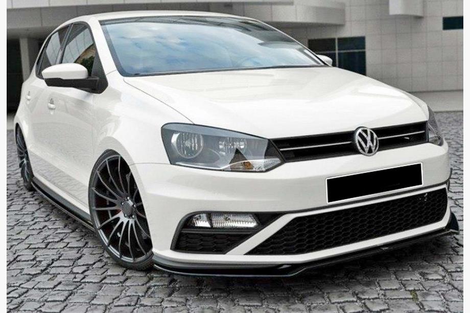Volkswagen Polo 2010–2017 DPT priekšējā bampera lipa spoilers (GTI, 2014-2017, spīdīgi melns) Foto 2