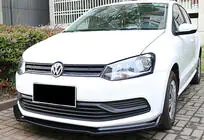 Volkswagen Polo 2010–2017 Priekšējā bufera lūpas uzlika DPT V-2 (spīdīgi melna) foto 2