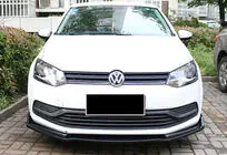 Volkswagen Polo 2010–2017 Priekšējā bufera lūpas uzlika DPT V-2 (spīdīgi melna) foto 3