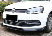 Volkswagen Polo 2010–2017 Priekšējā bufera lūpas uzlika DPT V-2 (spīdīgi melna) foto 4