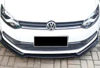 Volkswagen Polo 2010–2017 Priekšējā bufera lūpas uzlika DPT V-2 (spīdīgi melna) foto 5