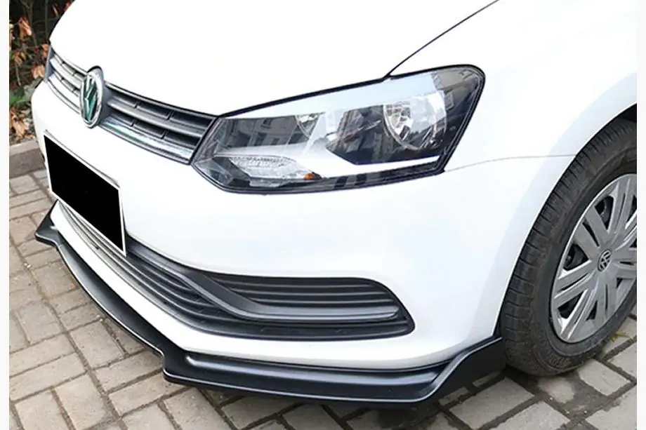Volkswagen Polo 2010–2017 Priekšējā bufera lūpas uzlika DPT V-2 (spīdīgi melna) Image