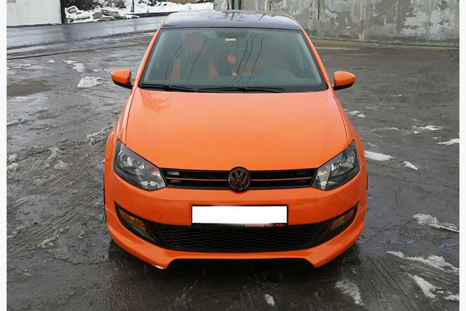 Volkswagen Polo 2010–2017 Priekšējā bampera lūpa DPT (2009-2013, melns spīdīgs) Image