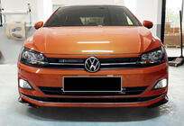 Volkswagen Polo 2017– Priekšējā bufera lūpas uzlika DPT V-2 (spīdīgi melna) foto 2