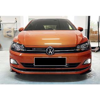 Priekšējā bufera lūpas uzlika DPT V-2 (spīdīgi melna) Volkswagen Polo 2017– foto 2