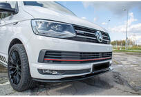 Volkswagen T6 2015–2024 DPT priekšējā bampera lip spoilers (spīdīgi melns) foto 1