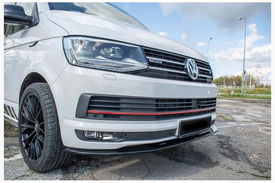 Volkswagen T6 2015–2024 DPT priekšējā bampera lip spoilers (spīdīgi melns) Image