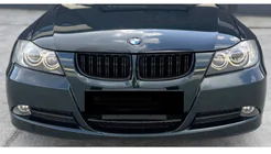 BMW 3. sērija E90/E91 2005–2011 Nieru restes M-Look (E-90/91, 2005-2008, melns spīdīgs) foto 5