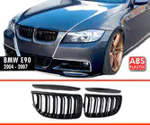 BMW 3. sērija E90/E91 2005–2011 Nieru restes M-Look (E-90/91, 2005-2008, melns spīdīgs) foto 6
