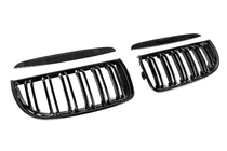BMW 3. sērija E90/E91 2005–2011 Nieru restes M-Look (E-90/91, 2005-2008, melns spīdīgs) foto 11