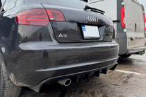 Audi A3 2003–2012 Aizmugurējais difuzors DPT (2008-2010, spīdīgi melns) foto 2