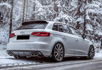 Audi A3 2012–2020 Aizmugurējais difuzors DPT V-1 (2012-2016, HB, melns spīdīgs) foto 1