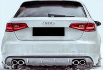 Audi A3 2012–2020 Aizmugurējais difuzors DPT V-1 (2012-2016, HB, melns spīdīgs) foto 2