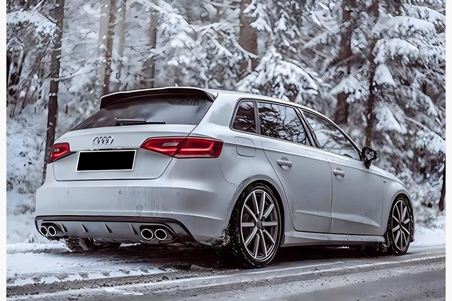 Audi A3 2012–2020 Aizmugurējais difuzors DPT V-1 (2012-2016, HB, melns spīdīgs) Image