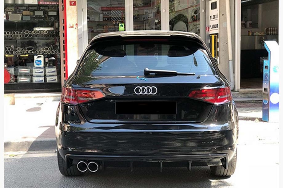 Audi A3 2012–2020 Aizmugurējais difuzors DPT V-2 (2012-2016, HB, spīdīgi melns) Image