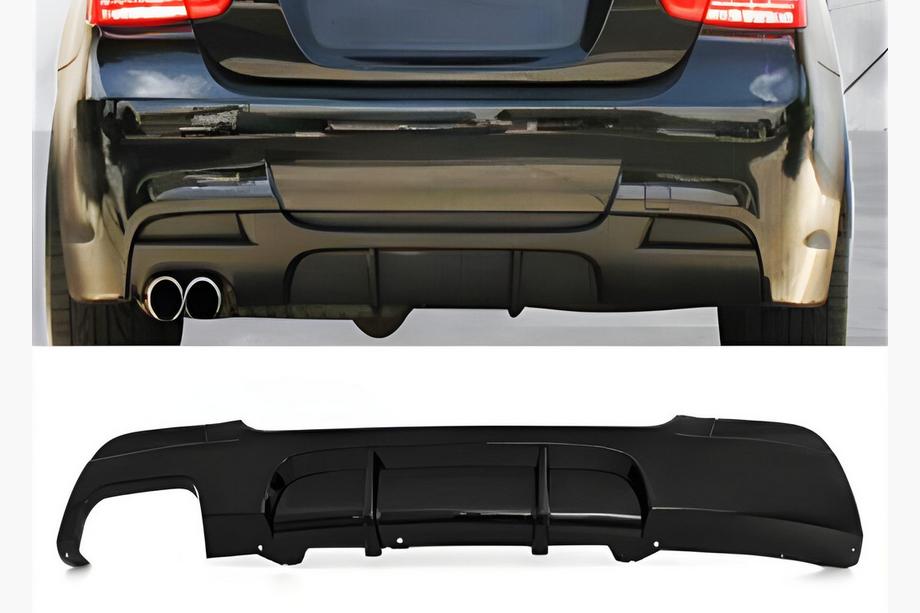 BMW 3. sērija E90/E91 2005–2011 Aizmugurējais difuzors DPT V-2 (E90 M-Sport, melns spīdīgs) Image