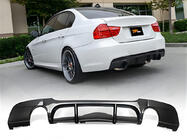 BMW 3. sērija E90/E91 2005–2011 Aizmugurējais difuzors DPT V-4 (E90 M-Sport, spīdīgi melns) foto 1