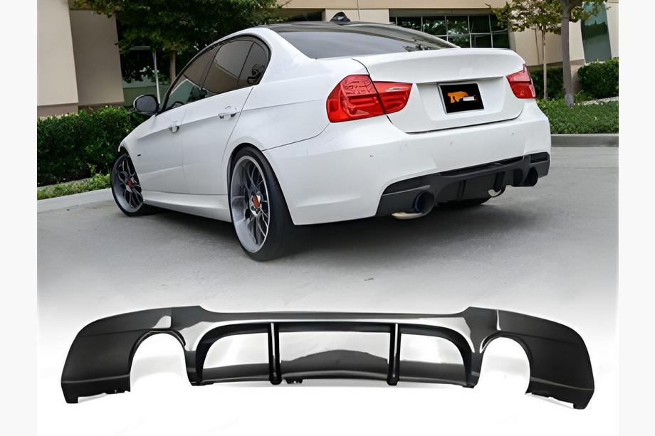 BMW 3. sērija E90/E91 2005–2011 Aizmugurējais difuzors DPT V-4 (E90 M-Sport, spīdīgi melns) Image