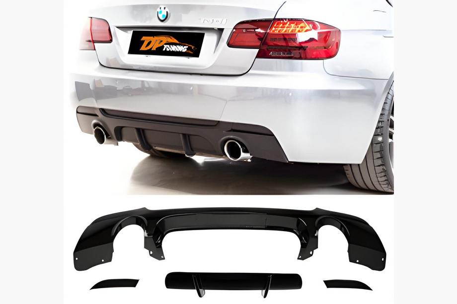 BMW 3. sērija E92/E93 2006–2013 DPT aizmugurējais difuzors (E92 M-Sport, spīdīgi melns) Image