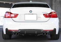BMW 4 sērija F32/F33/F36 2012–2020 Aizmugurējais difuzors DPT V-2 (priekš M-Performans, spīdīgi melns) foto 1