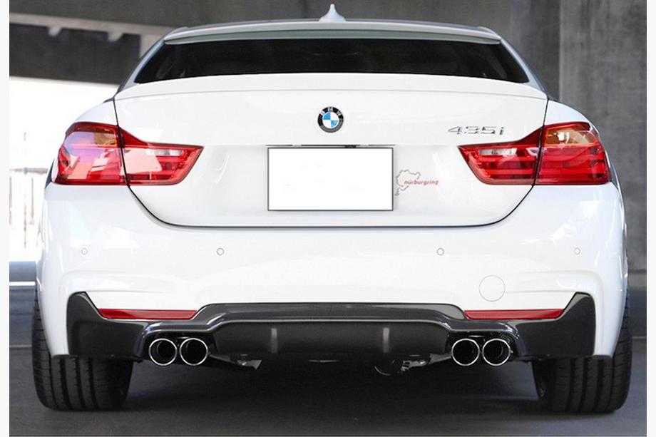 BMW 4 sērija F32/F33/F36 2012–2020 Aizmugurējais difuzors DPT V-2 (priekš M-Performans, spīdīgi melns) Image