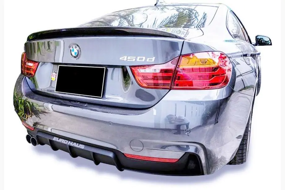 BMW 4 sērija F32/F33/F36 2012–2020 Aizmugurējais difuzors DPT V-3 (M-Performans, Coupe, spīdīgi melns) Foto 1