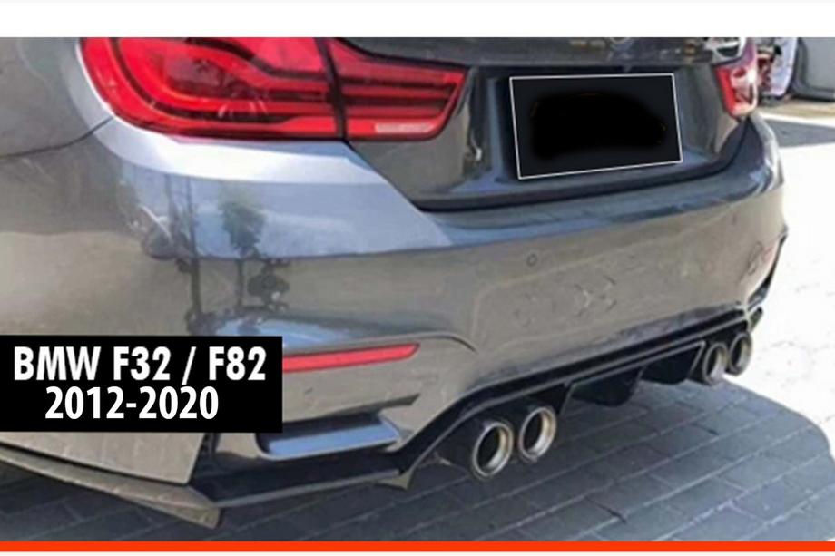 BMW 4 sērija F32/F33/F36 2012–2020 Aizmugurējais difuzors DPT V-4 (M-4 Vorstainer, spīdīgi melns) Foto 1