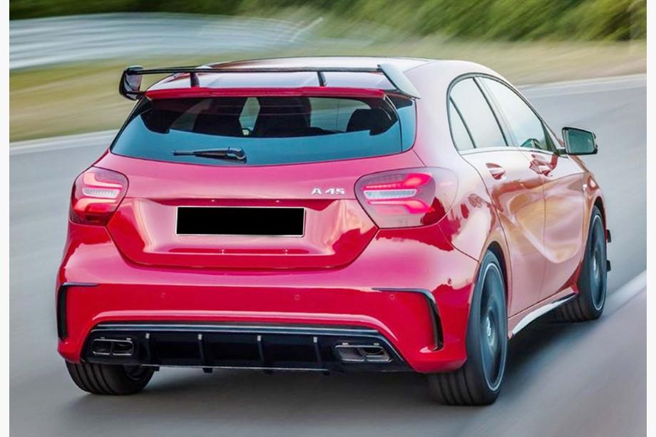 Mercedes A-class W176 2012–2018 Aizmugurējais difuzors DPT (AMG, melns spīdīgs) Image