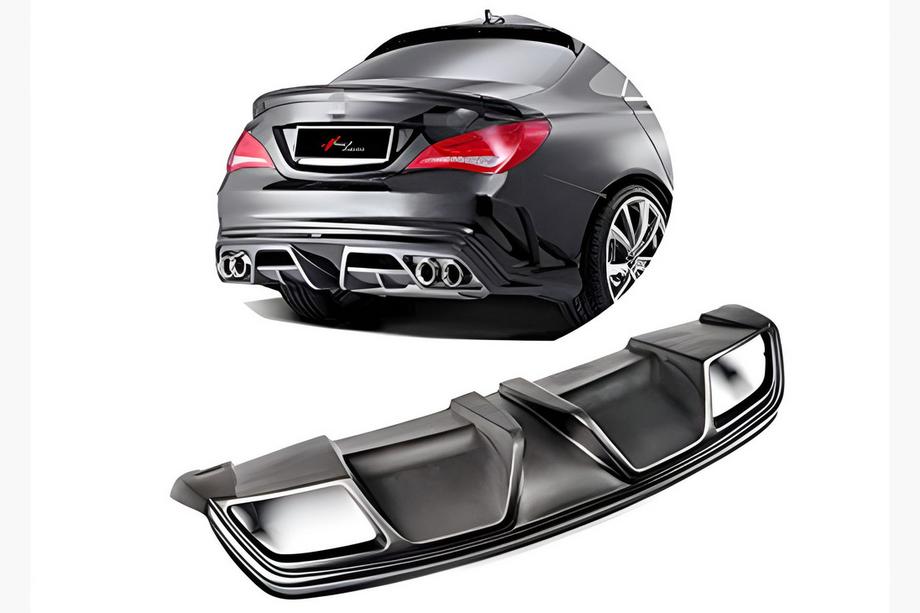 Mercedes CLA C117 2013–2019 Aizmugurējais difuzors DPT (spīdīgi melns) Image