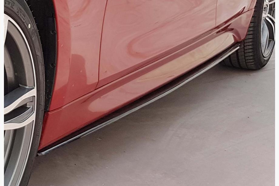 BMW 3. sērija F30/F31 2012–2019 DPT V-3 sliekšņu uzlikas (M-Sport sliekšņiem, melns spīdīgs) Image