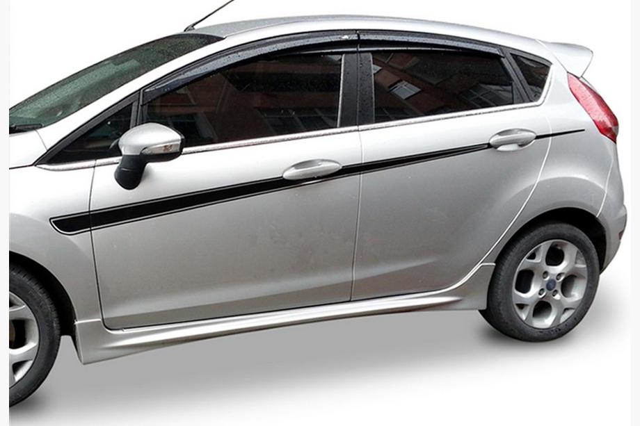 Ford Fiesta 2008–2017 Sānu sliekšņi DPT V-2 (HB, melns spīdīgs) Foto 1