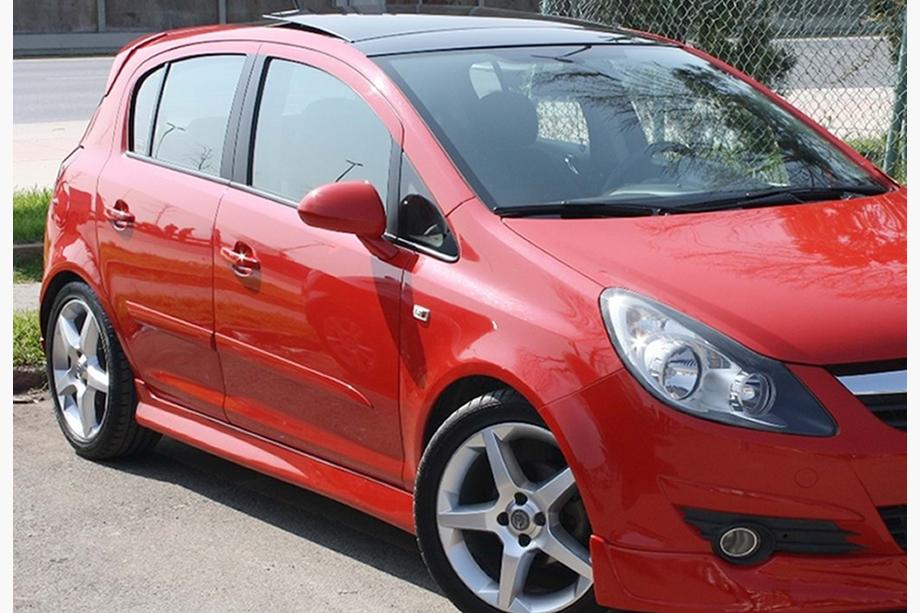 Opel Corsa D 2007–2014 Sānu svārki DPT V-1 (melns spīdīgs) Foto 1
