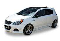 Opel Corsa D 2007–2014 Sānu sliekšņu uzlikas DPT V-2 (spīdīgi melnas) foto 2