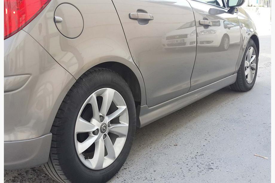 Opel Corsa D 2007–2014 Sānu sliekšņi DPT V-3 (melns spīdīgs) Image
