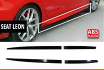 Seat Leon 2013–2020 Sānu sliekšņi DPT V-5 (melns spīdīgs) foto 1