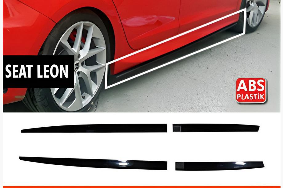 Seat Leon 2013–2020 Sānu sliekšņi DPT V-5 (melns spīdīgs) Image