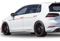 Volkswagen Golf 7/E-Golf 2012–2020 Sānu sliekšņi DPT V-5 (melns spīdīgs) foto 4