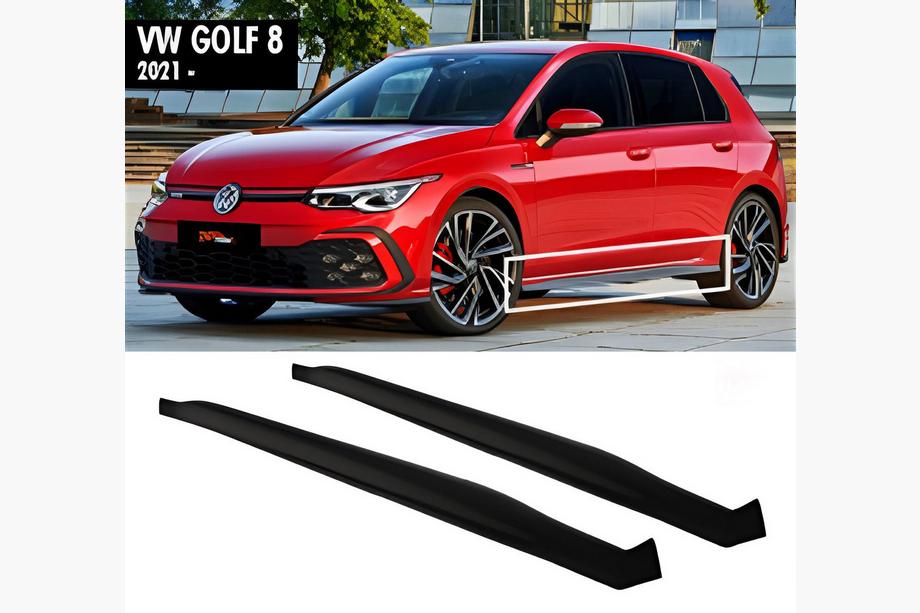 Volkswagen Golf 8 2019– Sānu sliekšņu uzlikas DPT V-2 (spīdīgi melnas) Image