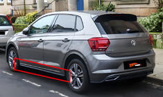 Volkswagen Polo 2017– Sānu sliekšņu uzlikas DPT V-2 (spīdīgi melnas) foto 1