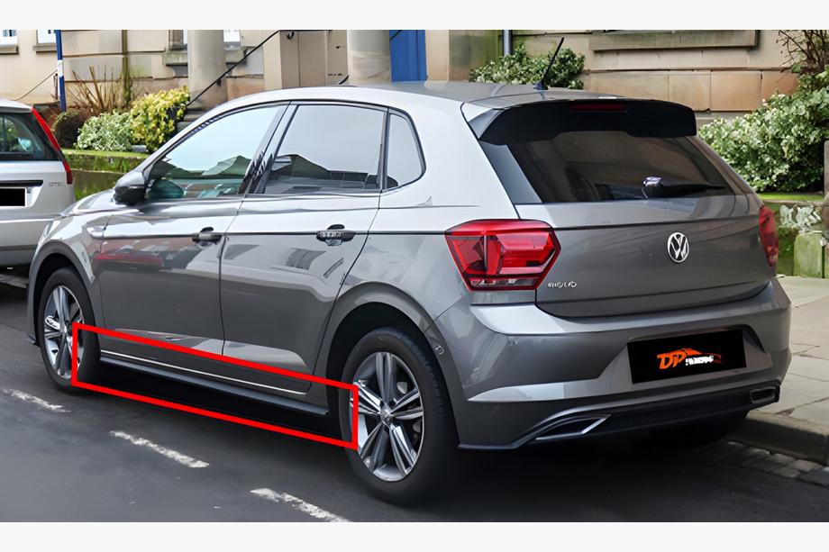Volkswagen Polo 2017– Sānu sliekšņu uzlikas DPT V-2 (spīdīgi melnas) Image